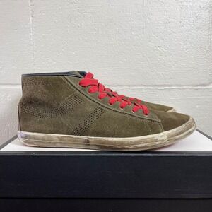 Hugo Boss Orange High Top Green Suede Sneakers Lace up Men's Size 43 EU/11 US